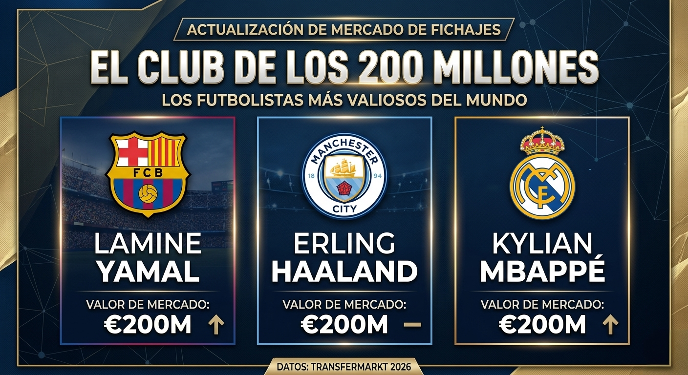 Mercado de fichajes 2026: Lamine Yamal y Haaland alcanzan los 200 millones